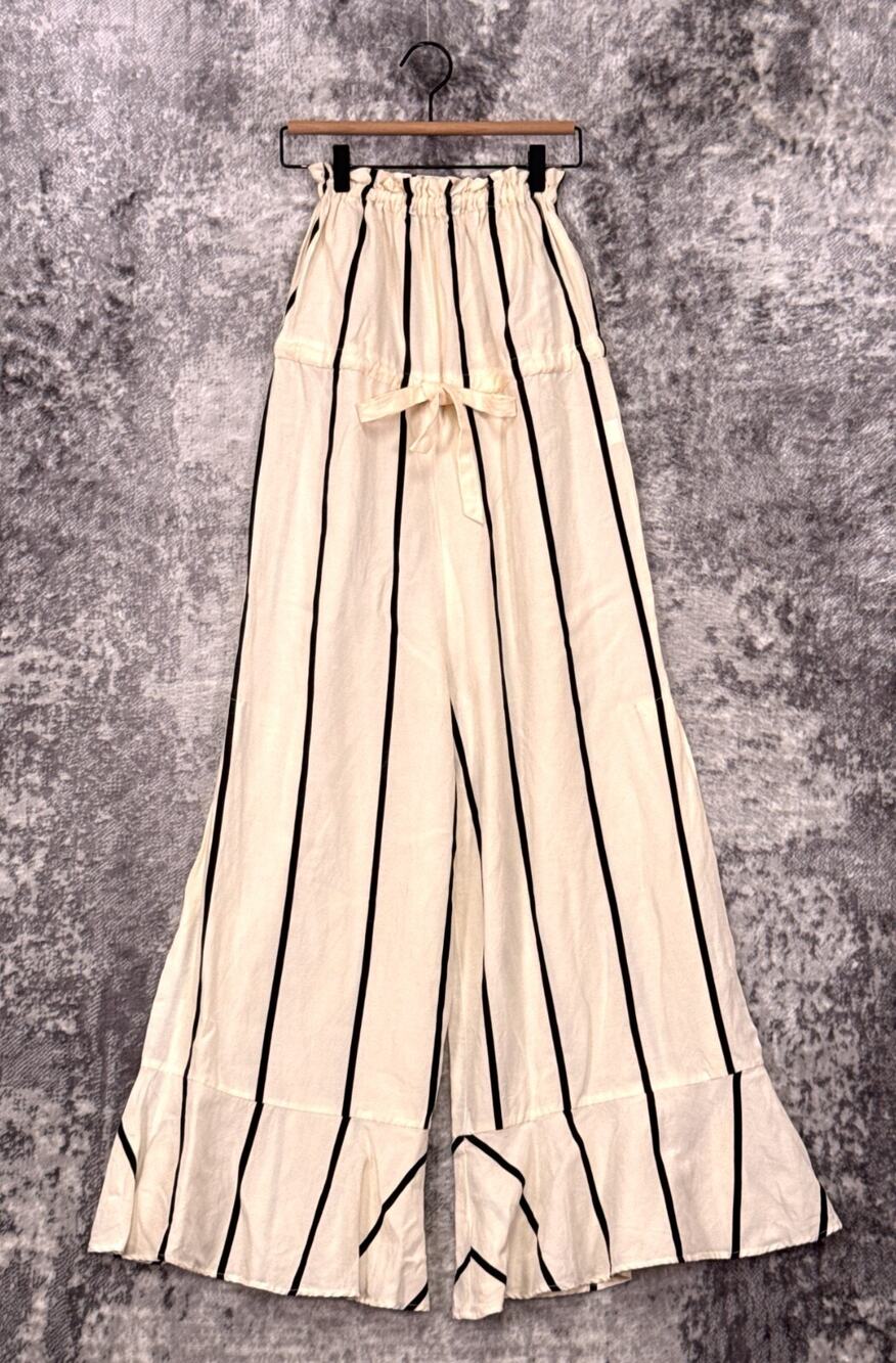 Anthropologie Jumpsuit XS Womens Sancia Linen Stripe Strapless Resort Wear